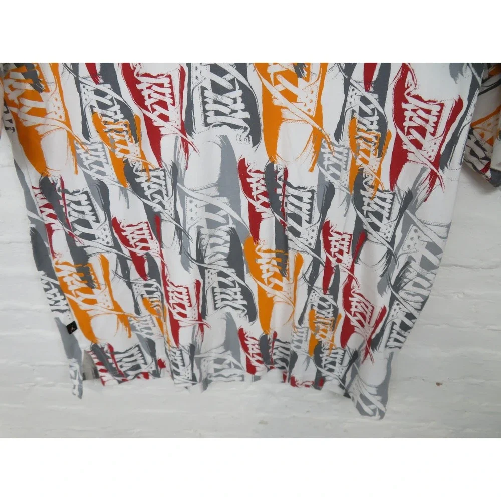 Vintage Air Jordan Polo Shirt Mens 4XL White Sneaker All Over Print Basketball